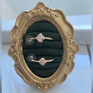 Kate Spade Rose Gold Heart Open Hoop Earrings